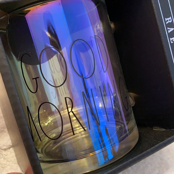 Rae Dunn GOOD MORNING. Iridescent Glass Mug - Picture 2 of 3
